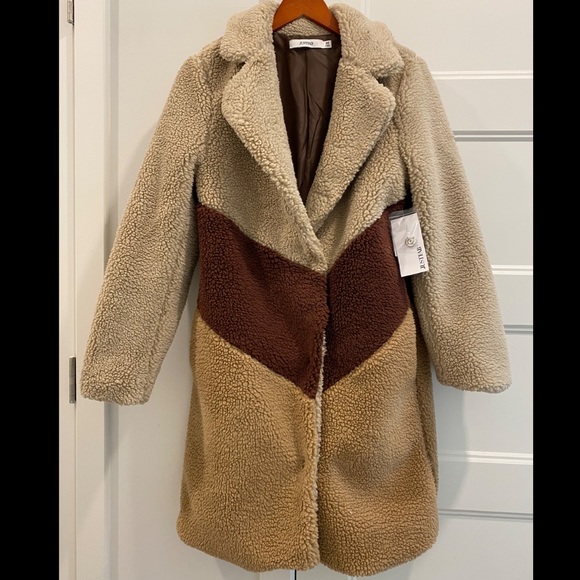 JustFab Jackets & Blazers - Colorblocked Teddy Coat